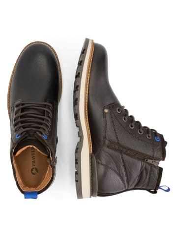 TRAVELIN' Skórzane botki "Malling" w kolorze brązowym