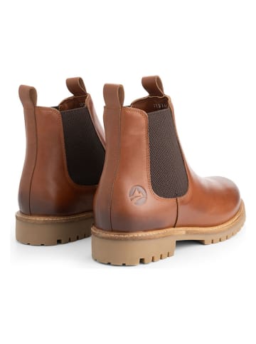 TRAVELIN' Leder-Chelsea-Boots in Hellbraun