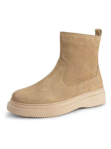 TRAVELIN' Skórzane botki "Okanagan" w kolorze beżowym