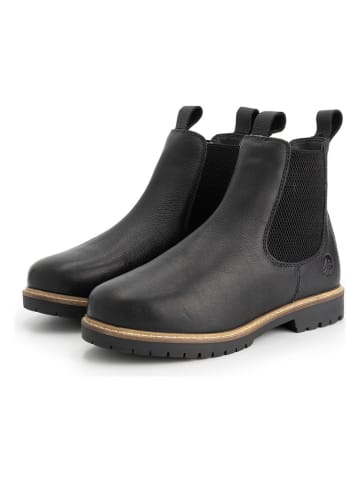 TRAVELIN' Leder-Chelsea-Boots in Schwarz