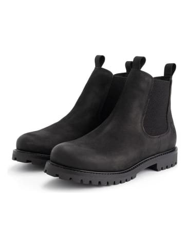 TRAVELIN' Leder-Chelsea-Boots in Schwarz