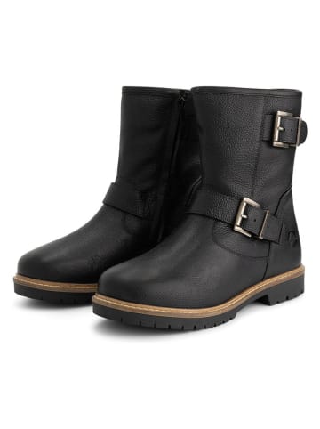TRAVELIN' Skórzane botki w kolorze czarnym