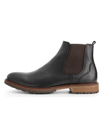 TRAVELIN' Leder-Chelsea-Boots in Schwarz