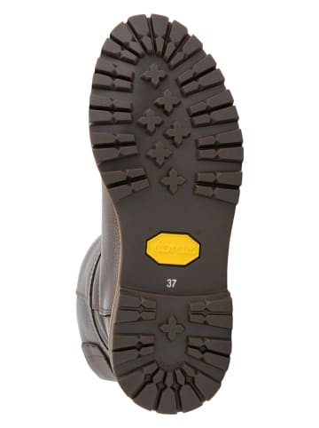 TRAVELIN' Skórzane kozaki "Yukon" w kolorze brązowym