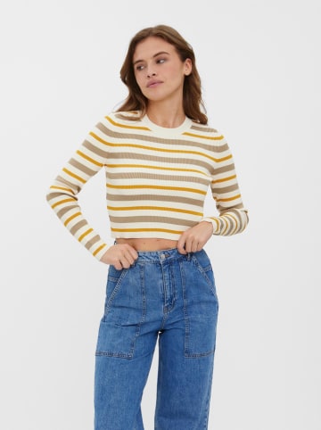 Vero Moda Koszulka "Anita" w kolorze szaro-kremowym