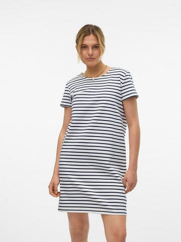 Vero Moda Kleid in Dunkelblau/ Weiß