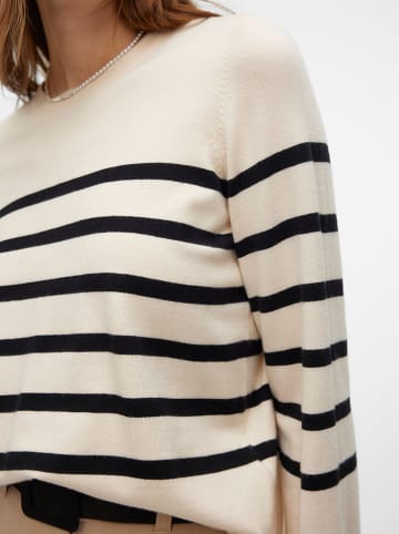 Vero Moda Pullover in Creme/ Schwarz