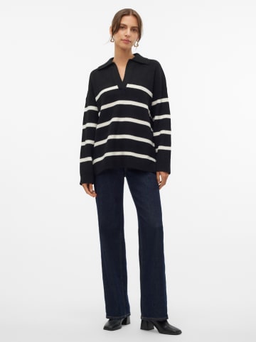 Vero Moda Pullover "Luna" in Schwarz/ Weiß