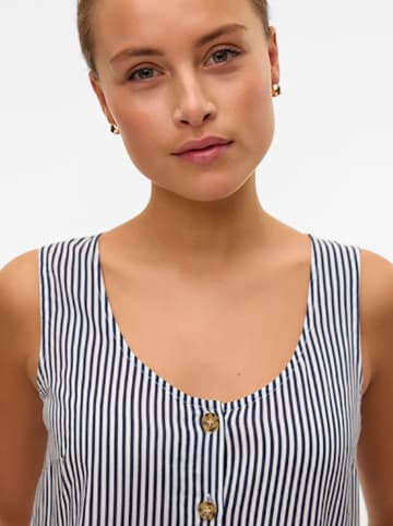 Vero Moda Top in Dunkelblau/ Weiß