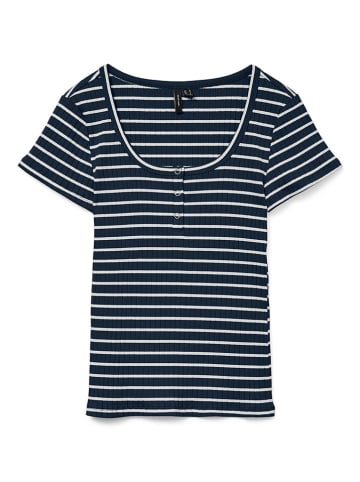 Vero Moda Koszulka "Sea" w kolorze granatowo-białym