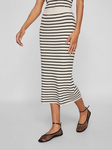 Vila Spódnica dzianinowa w kolorze kremowo-czarnym