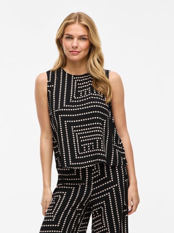 Vila Bluse in Schwarz/ Beige