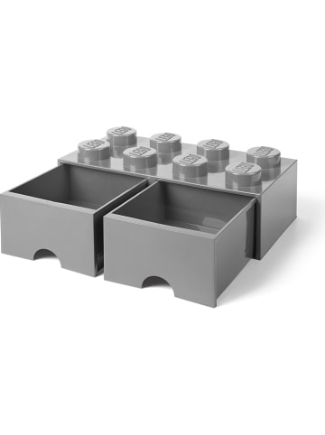 LEGO Pojemnik "Brick 8" w kolorze szarym z szufladami - 50 x 18 x 25 cm