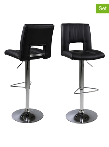 Actona 2-delige set: barkrukken "Sylvia" zwart - (B)41,5 x (H)115 x (D)52 cm