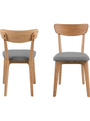 Actona 2-delige set: eetkamerstoelen "Taxi" naturel/grijs - (B)45 x (H)84 x (D)49 cm