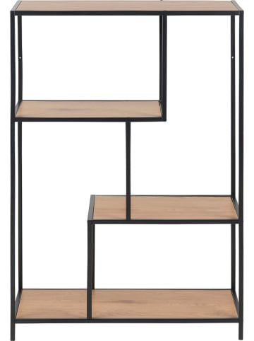 Actona Bücherregal "Seaford" in Hellbraun/ Schwarz - (B)77 x (H)114 x (T)35 cm