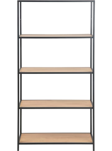 Actona Bücherregal "Seaford" in Hellbraun/ Schwarz - (B)77 x (H)150 x (T)33 cm