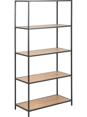 Actona Bücherregal "Seaford" in Hellbraun/ Schwarz - (B)77 x (H)150 x (T)33 cm
