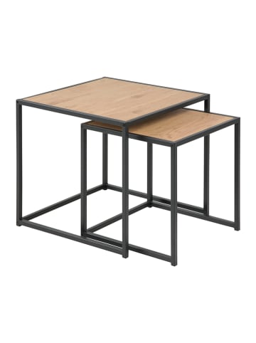Actona Set van twee tafels "Seaford" lichtbruin/zwart