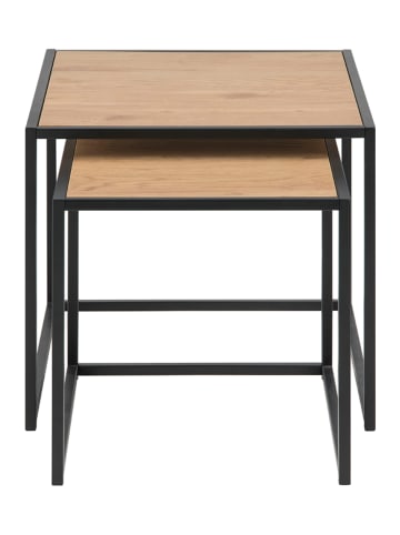 Actona Set van twee tafels "Seaford" lichtbruin/zwart