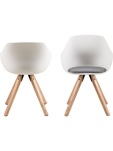 Actona 2-delige set: eetkamerstoelen "Tina" wit/naturel - (B)53 x (H)80,5 x (D)56,5 cm