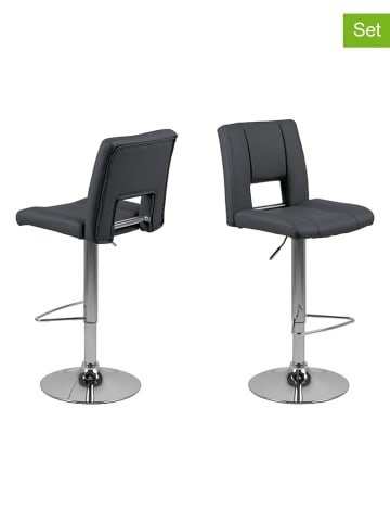 Actona 2er-Set: Barhocker "Sylvia" in Grau - (B)41,5 x (H)115 x (T)52 cm