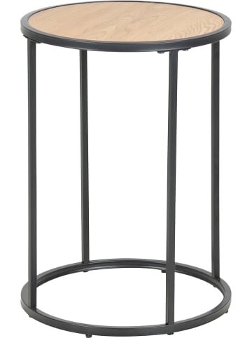 Actona Bijzettafel "Seaford" zwart/eikenkleurig - (H)55 x Ø 40 cm