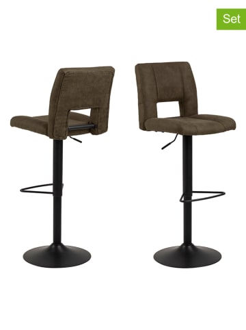 Actona 2-delige set: barkrukken "Sylvia" olijfgroen - (B)41,5 x (H)115 x (D)52 cm