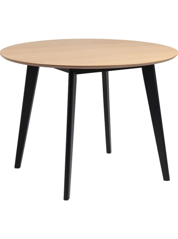 Actona Esstisch "Roxby" in Eiche/ Schwarz - (H)76 x Ø 105 cm