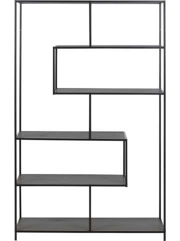 Actona Bücherregal "Seaford" in Grau/ Schwarz - (B)114 x (H)185 x (T)35 cm