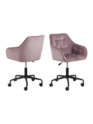 Actona Krzesło biurowe "Brooke" w kolorze jasnoróżowym - 59 x 88,5 x 58,5 cm