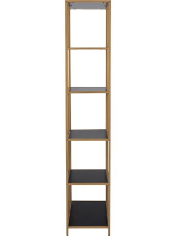 Actona Boekenkast "Seaford" grijs/goudkleurig - (B)77 x (H)185 x (D)35 cm