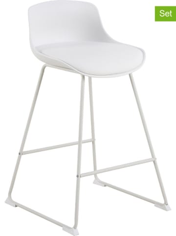 Actona 2er-Set: Barhocker "Tina" in Weiß - (B)50 x (H)84 x (T)49 cm