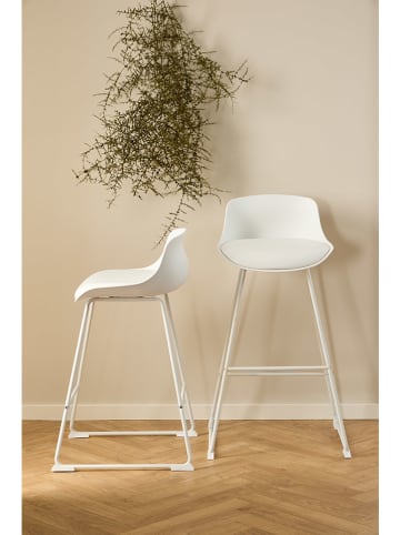 Actona 2-delige set: barkrukken "Tina" wit - (B)50 x (H)84 x (D)49 cm