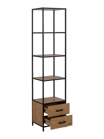 Actona Bücherregal "Seaford" in Schwarz - (B)42 x (H)185 x (T)35 cm