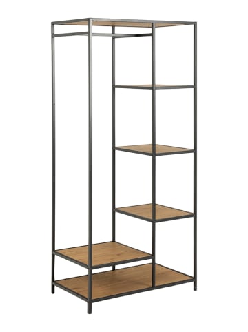 Actona Garderobe "Seaford" in Hellbraun/ Schwarz - (B)77 x (H)165 x (T)45 cm