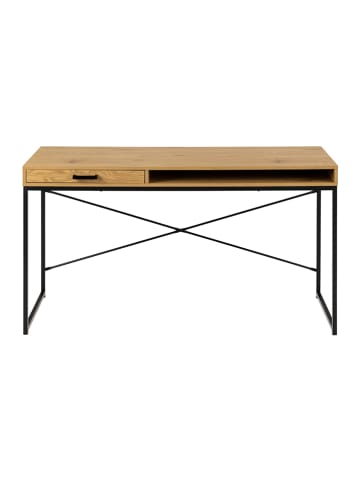 Actona Bureau "Seaford" lichtbruin/zwart - (B)140 x (H)76 x (D)58 cm