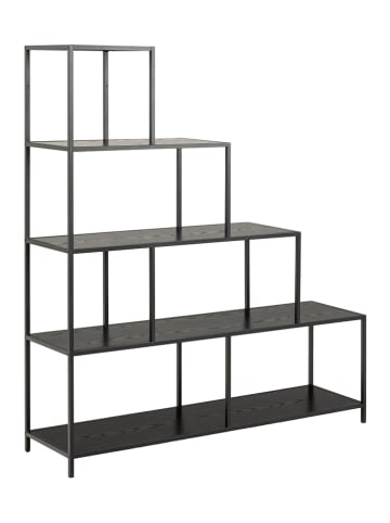 Actona Bücherregal "Seaford" in Schwarz - (B)135 x (H)150 x (T)35 cm
