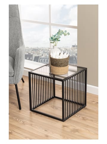 Actona Beistelltisch "Strington" in Schwarz/ Grau - (B)40 x (H)40 x (T)40 cm