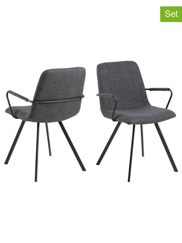 Actona 2er-Set: Esszimmerstühle "Selina" in Dunkelgrau - (B)55,5 x (H)85 x (T)50,5 cm