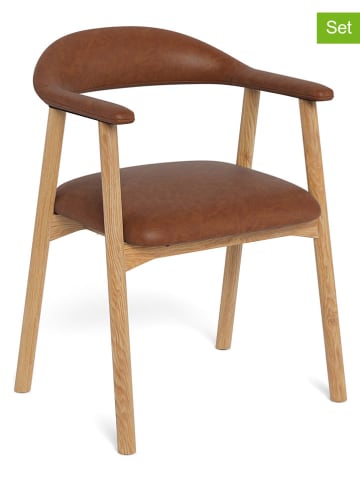 Actona 2er-Set: Esszimmerstühle "Addi" in Hellbraun - (B)56 x (H)75,5 x (T)54 cm