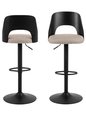 Actona 2-delige set: barkrukken "Lucy" crème/zwart - (B)47 x (H)113 x (D)50,5 cm