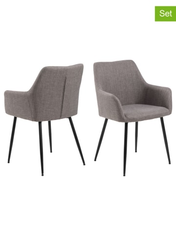 Actona 2-delige set: eetkamerstoelen "Lizzy" grijs/zwart - (B)59 x (H)85 x (D)59 cm