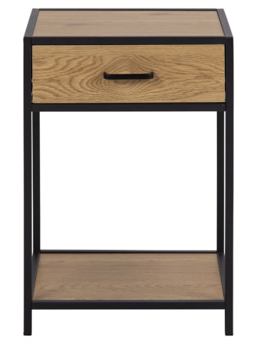 Actona Nachttisch "Seaford" in Hellbraun/ Schwarz - (B)42 x (H)63 x (T)35 cm