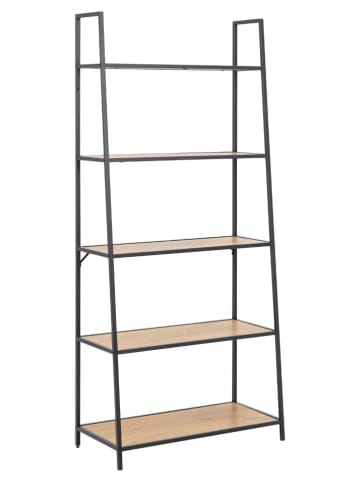 Actona Boekenkast "Seaford" zwart/beige - (B)77 x (H)174,5 x (D)36 cm