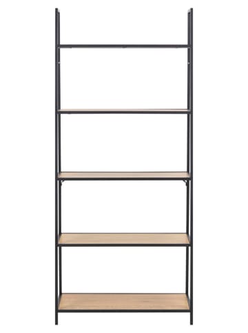 Actona Boekenkast "Seaford" zwart/beige - (B)77 x (H)174,5 x (D)36 cm