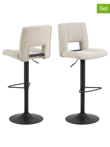 Actona 2-delige set: barkrukken "Sylvia" beige/zwart - (B)41,5 x (H)115 x (D)52 cm