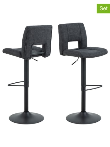 Actona 2-delige set: barkrukken "Sylvia" donkergrijs - (B)41,5 x (H)115 x (D)52 cm