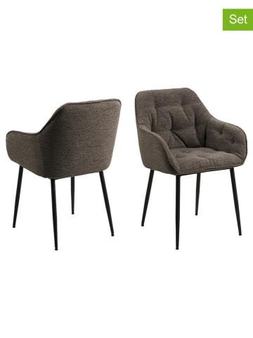 Actona 2-delige set: eetkamerstoelen "Brooke" taupe - (B)58 x (H)83 x (D)55 cm