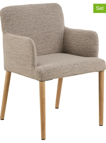 Actona 2er-Set: Esszimmerstühle "Zoe" in Beige - (B)56 x (H)83 x (T)60 cm